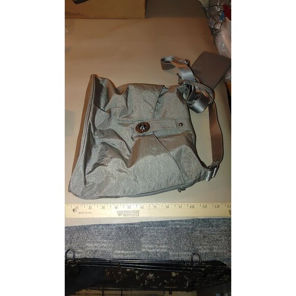 Baggallini Crossbody Bag Silver Nylon Adjustable Strap with Matching Pouch Women - Picture 4 of 7
